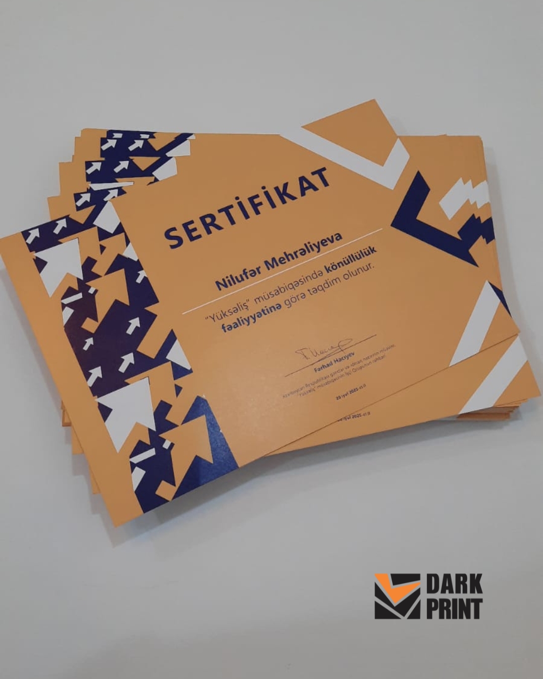 Sertifikat nümunəsi